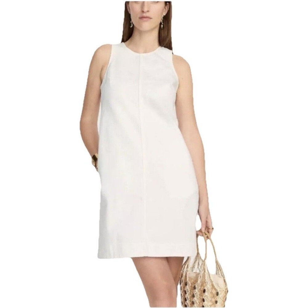 J. Crew White Denim Shift Dress, Size 12